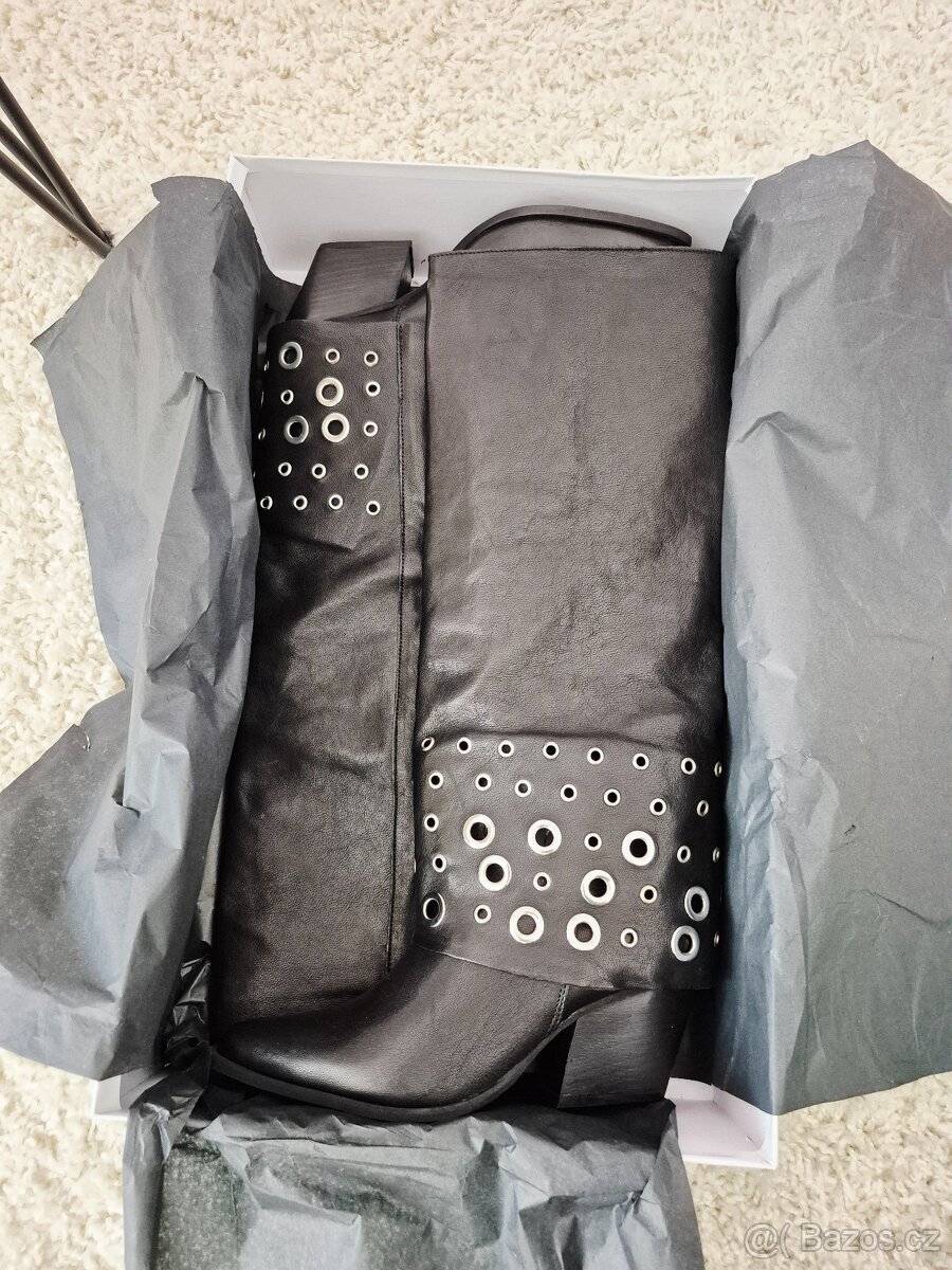 Nové dámské kožené vysoké kozačky, velikost 38 a 39 - 5