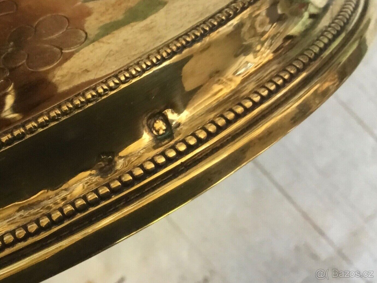 Velké starožitné francouzské kalichy z masivního stříbra, zl - 5