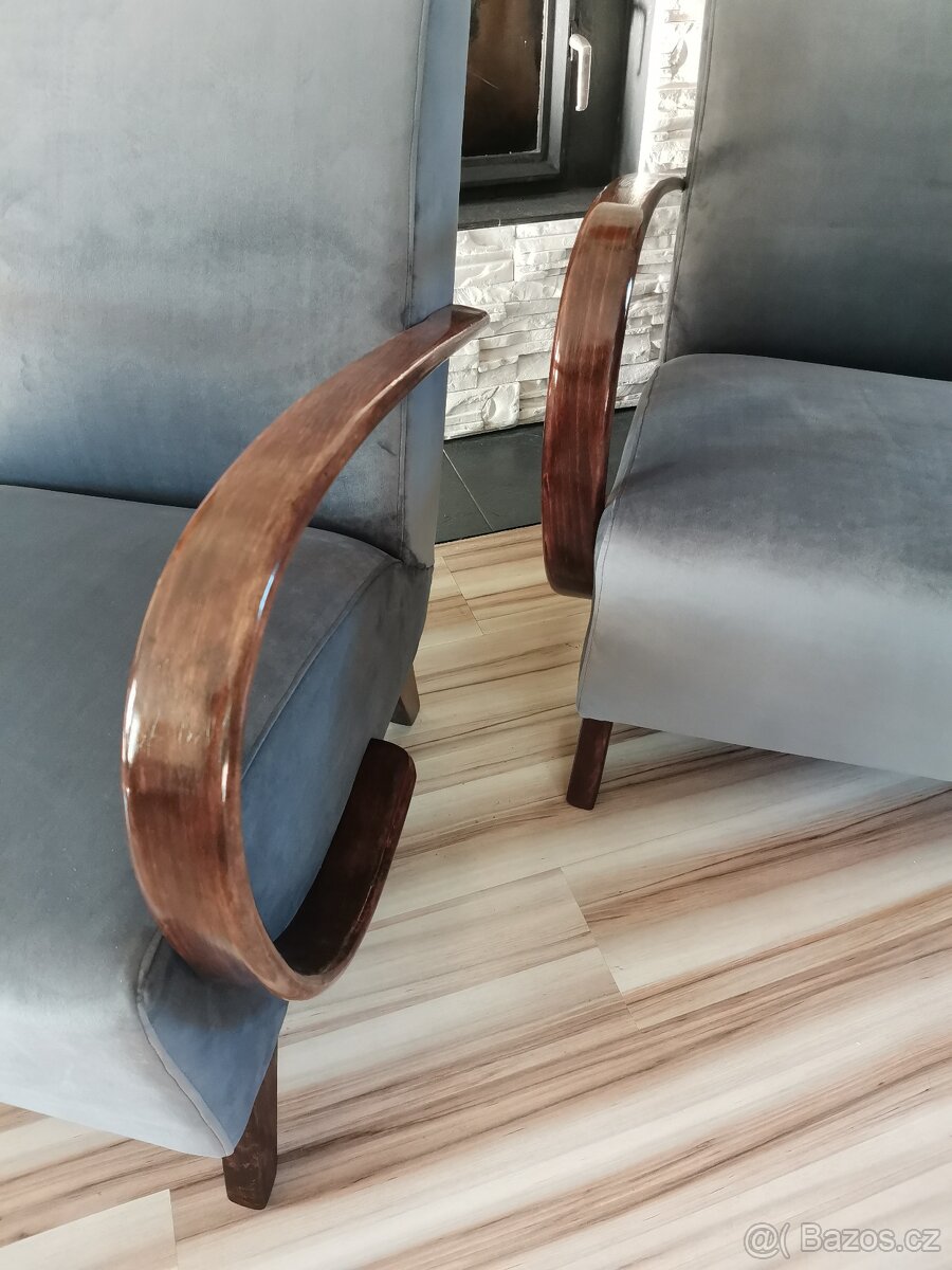 Křesla Halabala typu C Šedé - 5