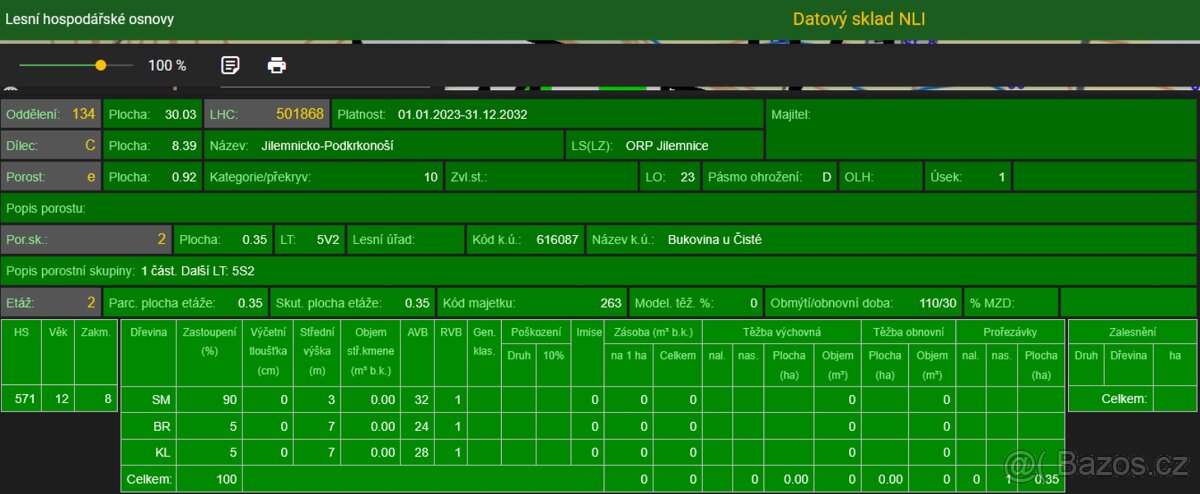 Prodám lesní pozemek v k.ú. Bukovina u Čisté - 5