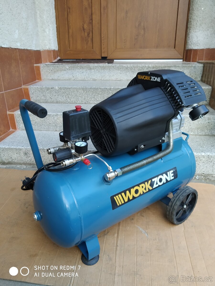 Prodám 2-pístový kompresor Workzone WZ-AC 400/50 - 10 Barů. - 5