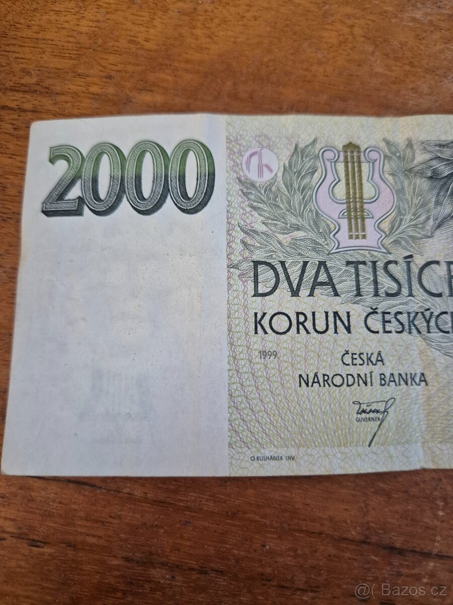 Bankovka 2000 Kč rok 1999 - 5