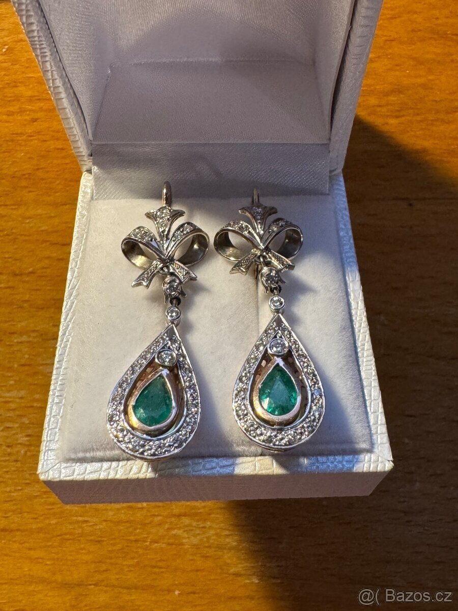 Zlaté briliantové náušnice 14K/585 - 5