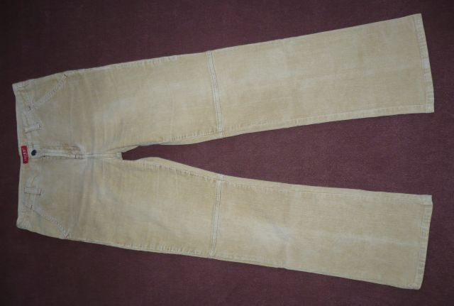 Dámské béžové prošívané manšestráky - vel. 30 - 5