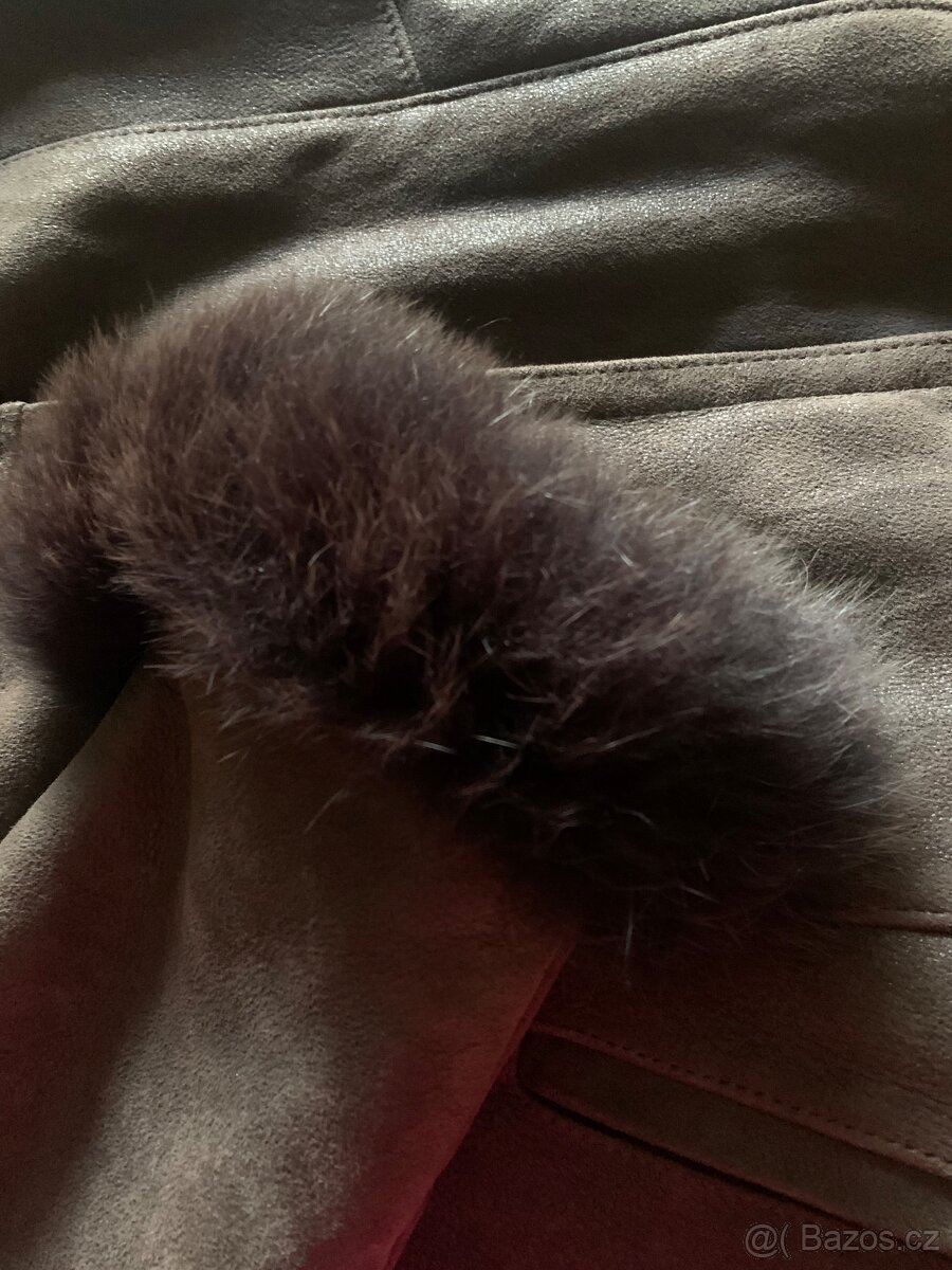 Prodam dámský kabát semiš+liška limec - 5
