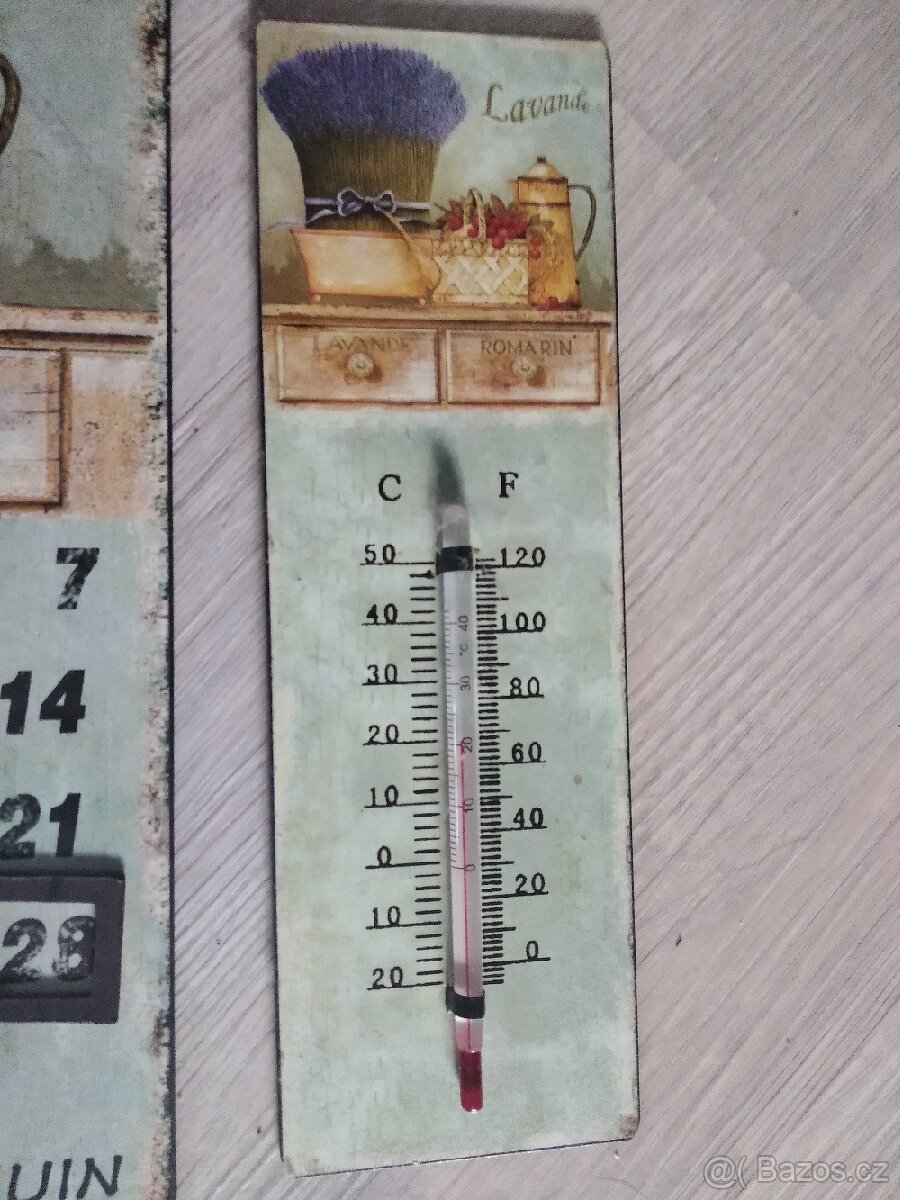 Hodiny,kalendář,teploměr,konev motiv levandule cena za vše - 5