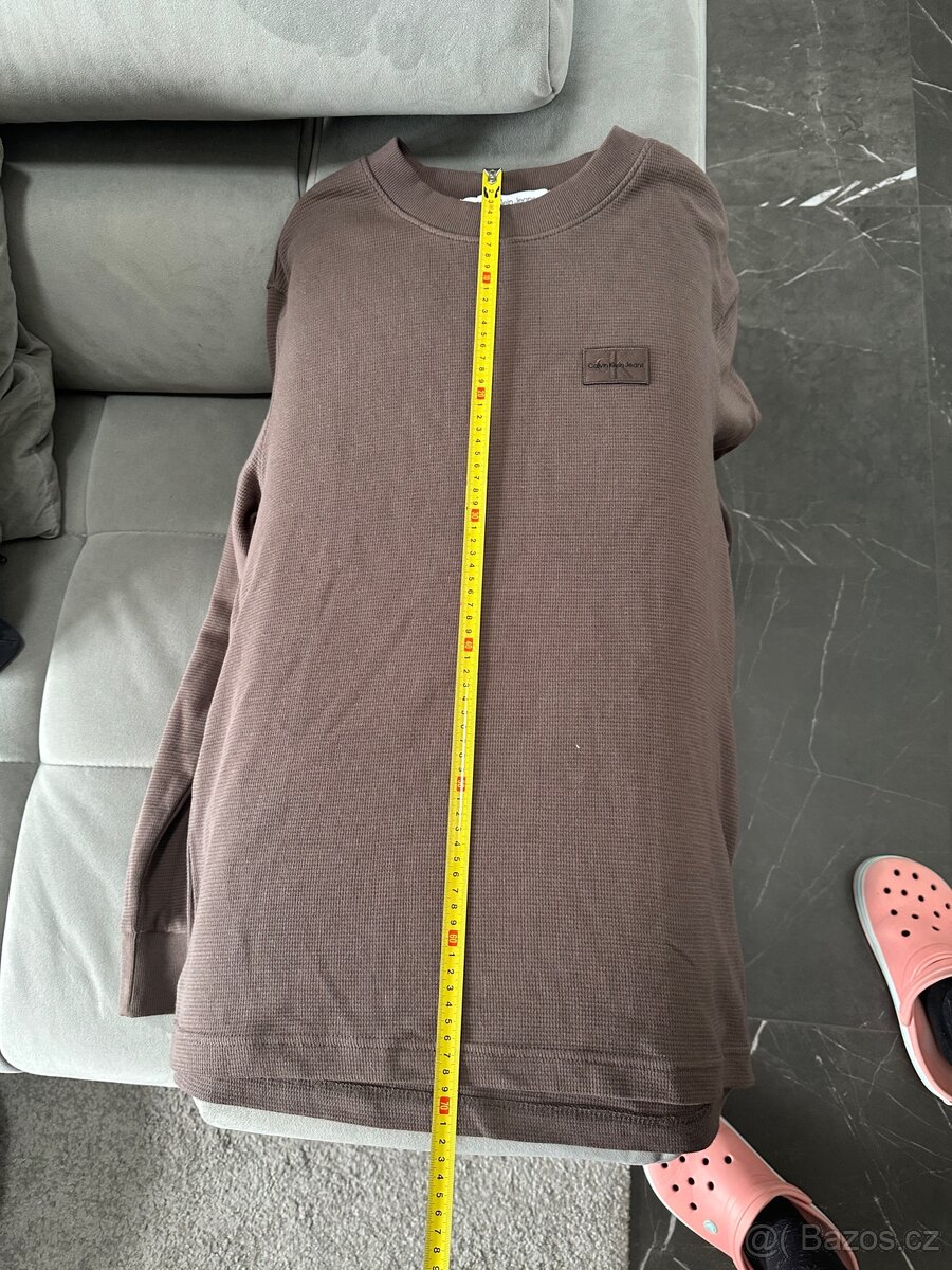 Calvin Klein Jeans mikina/svetr hnědý M panský - 5
