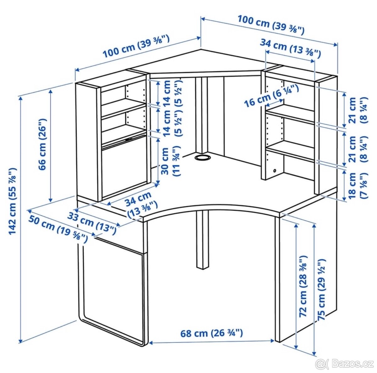 Rohový pracovní stůl - 5