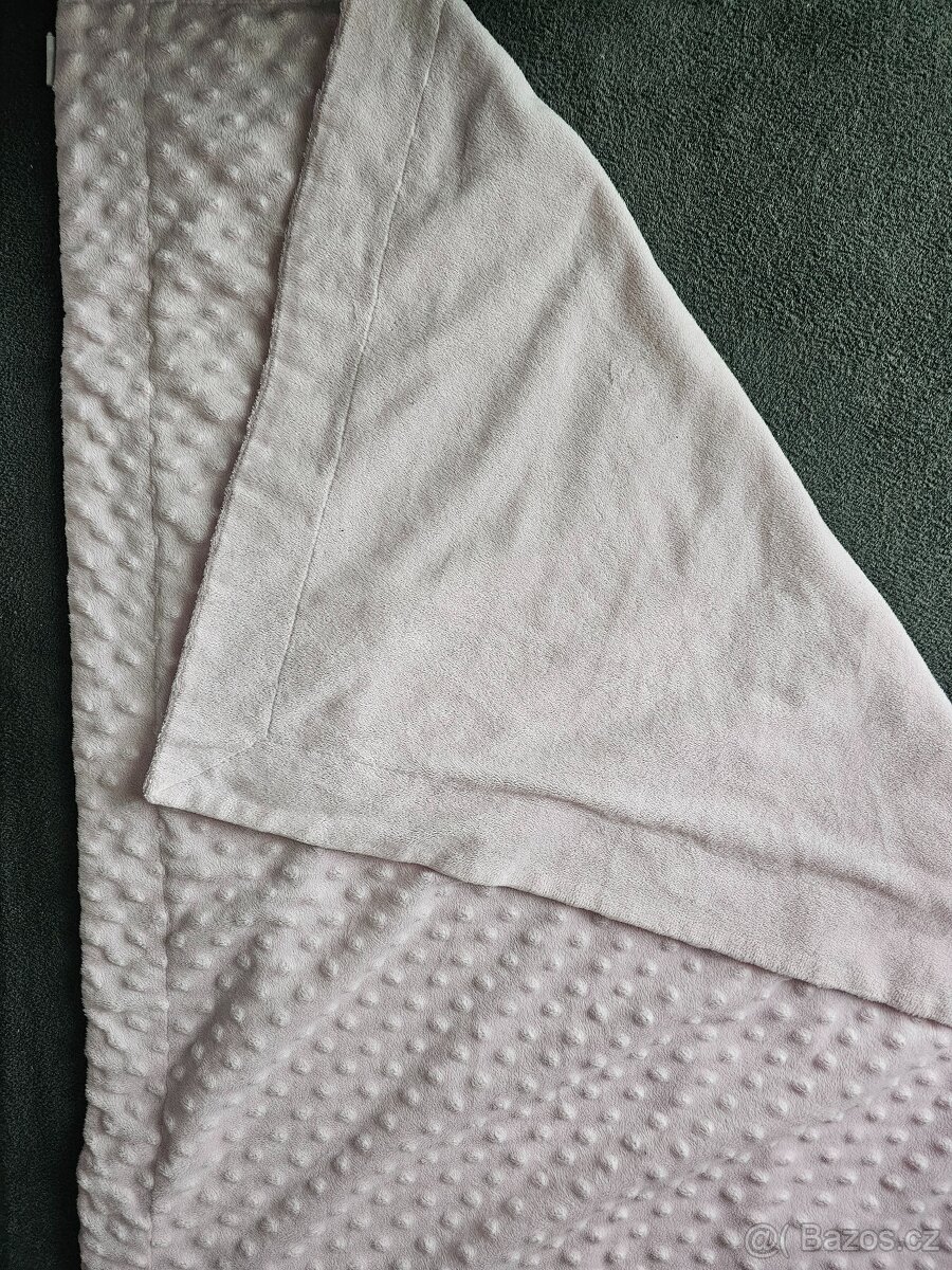 Světle růžová minky deka - 5