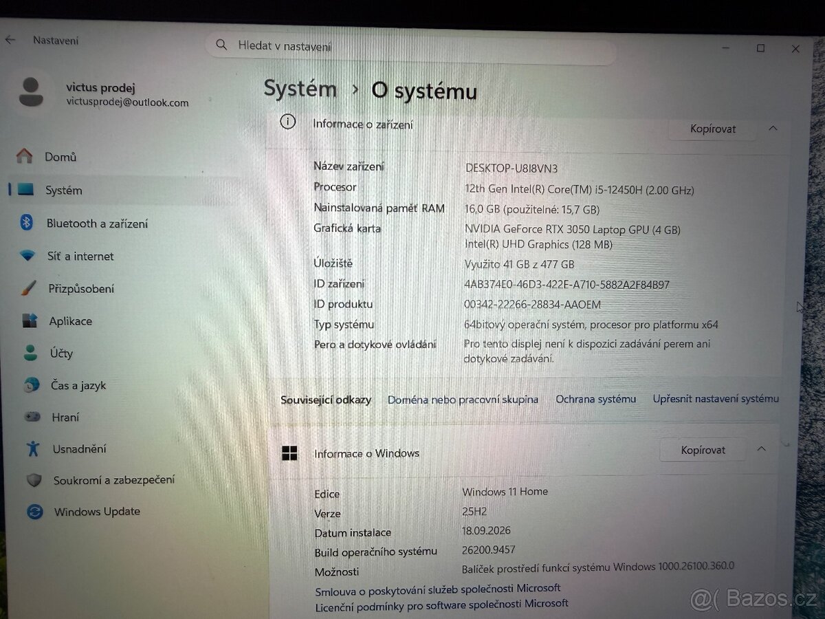 Herní notebook HP victus - 5
