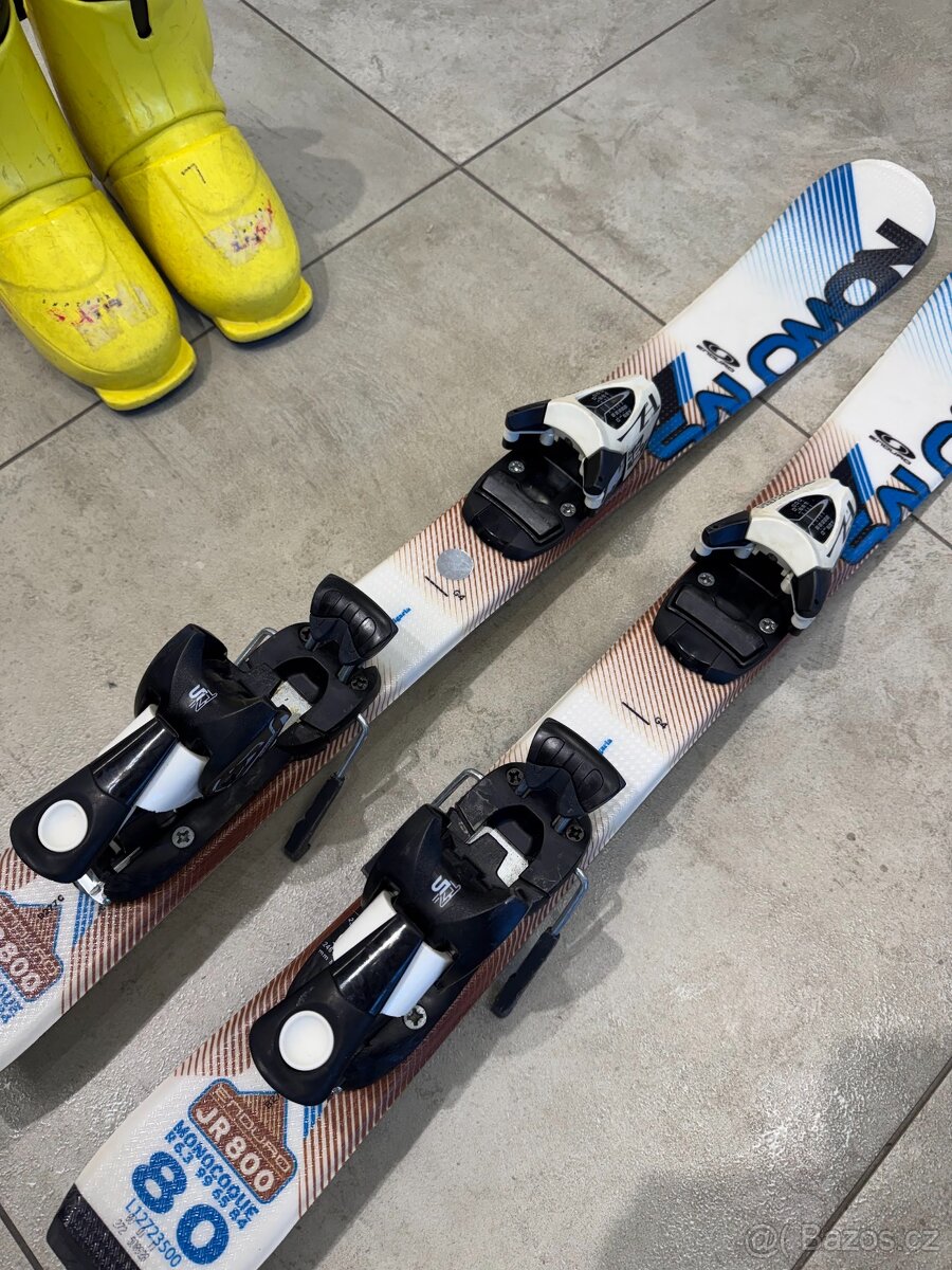 Dětské lyže Salomon s vázáním 80 cm + Lyžáky 18cm - 5