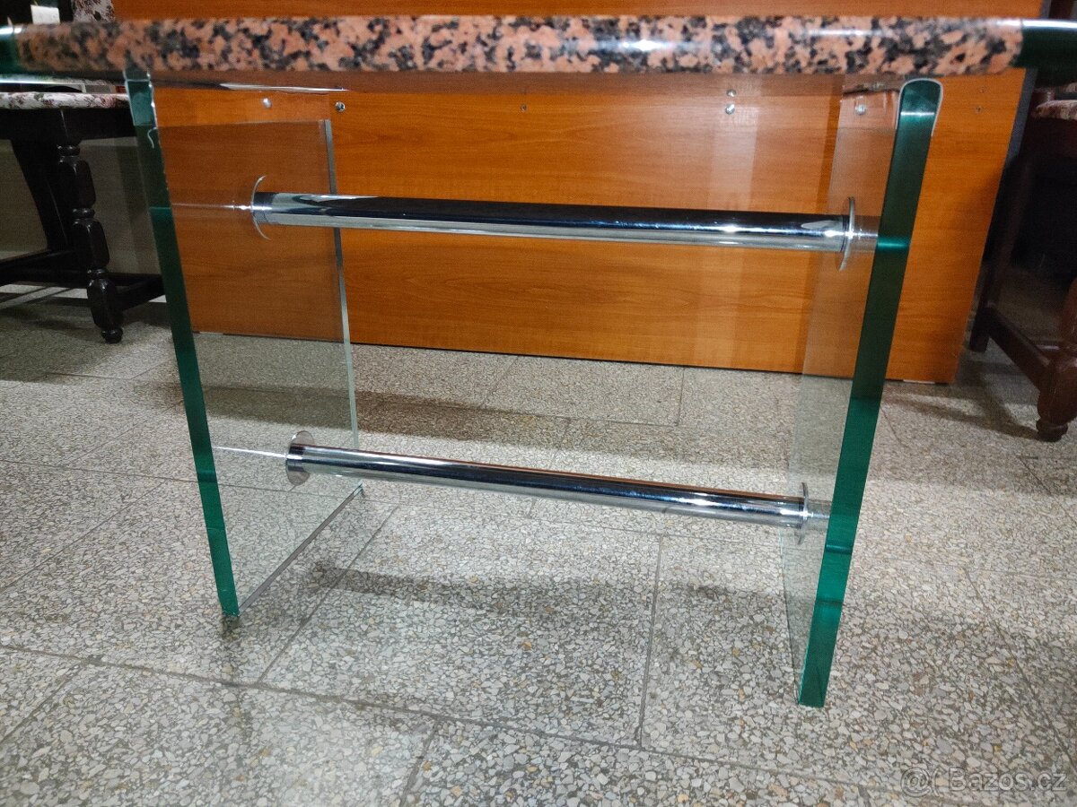 Stůl skleněný s mramorem - 5