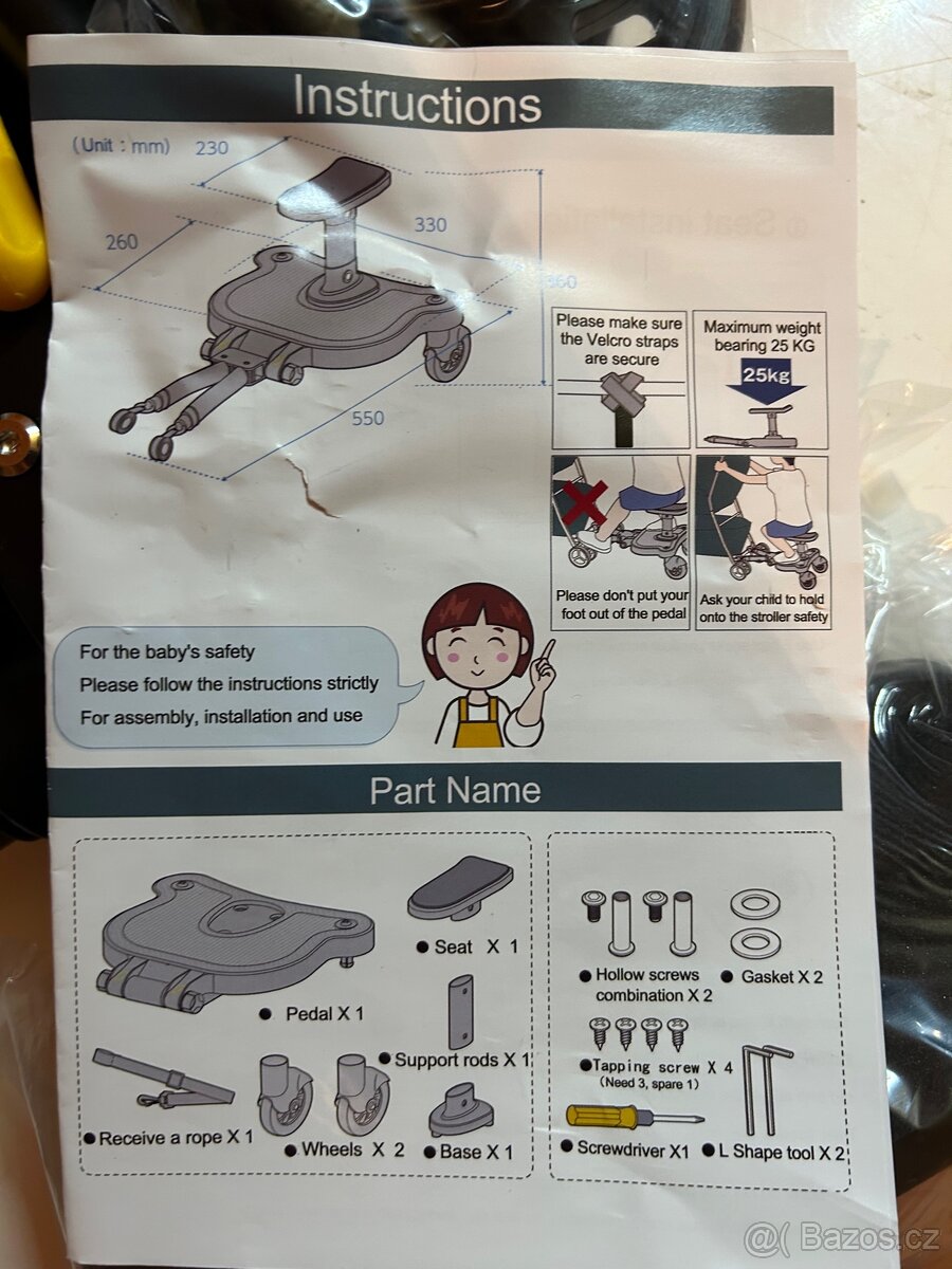 Stoupátko se sedátkem za kočárek - 5