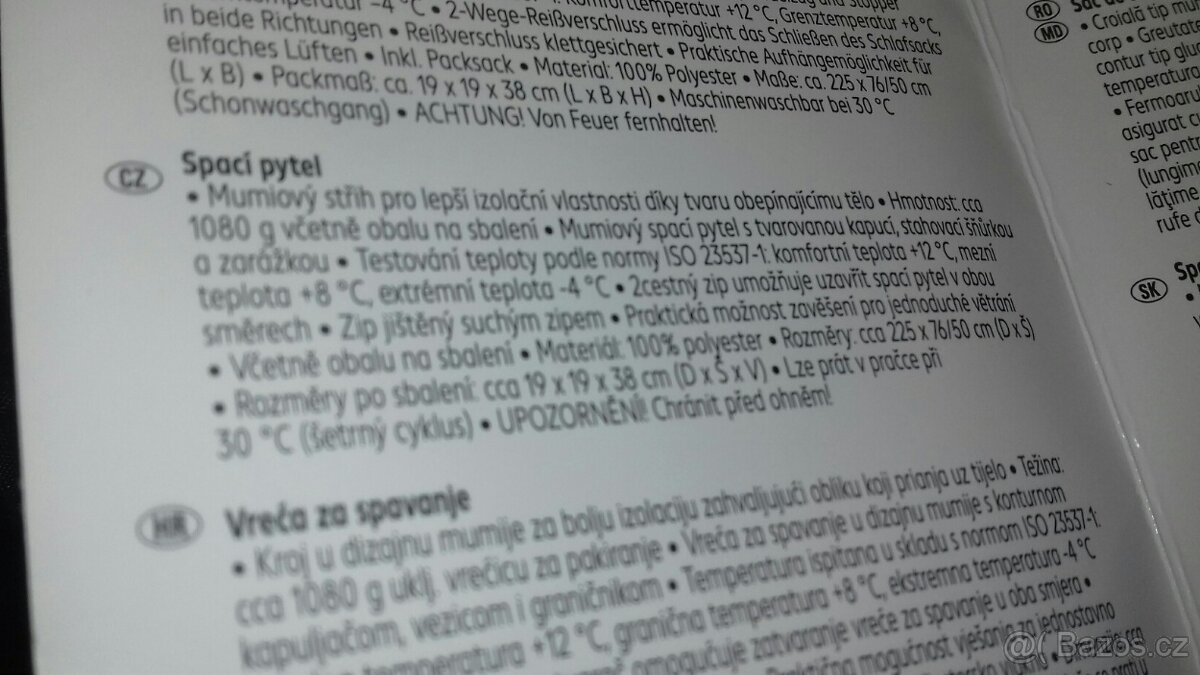 Dětský spací pytel 170x65 cm a spací pytel 225x76/50 cm - 5