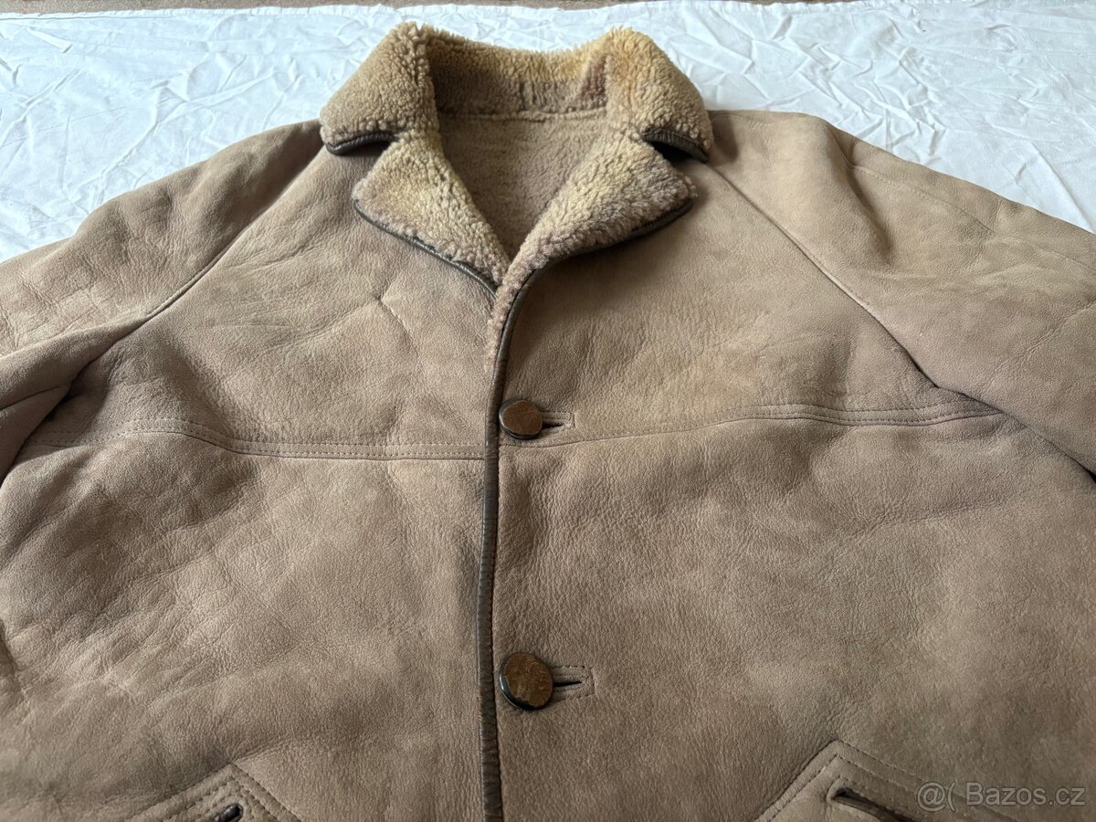 Anglický vintage kožich z ovčí kůže - 5