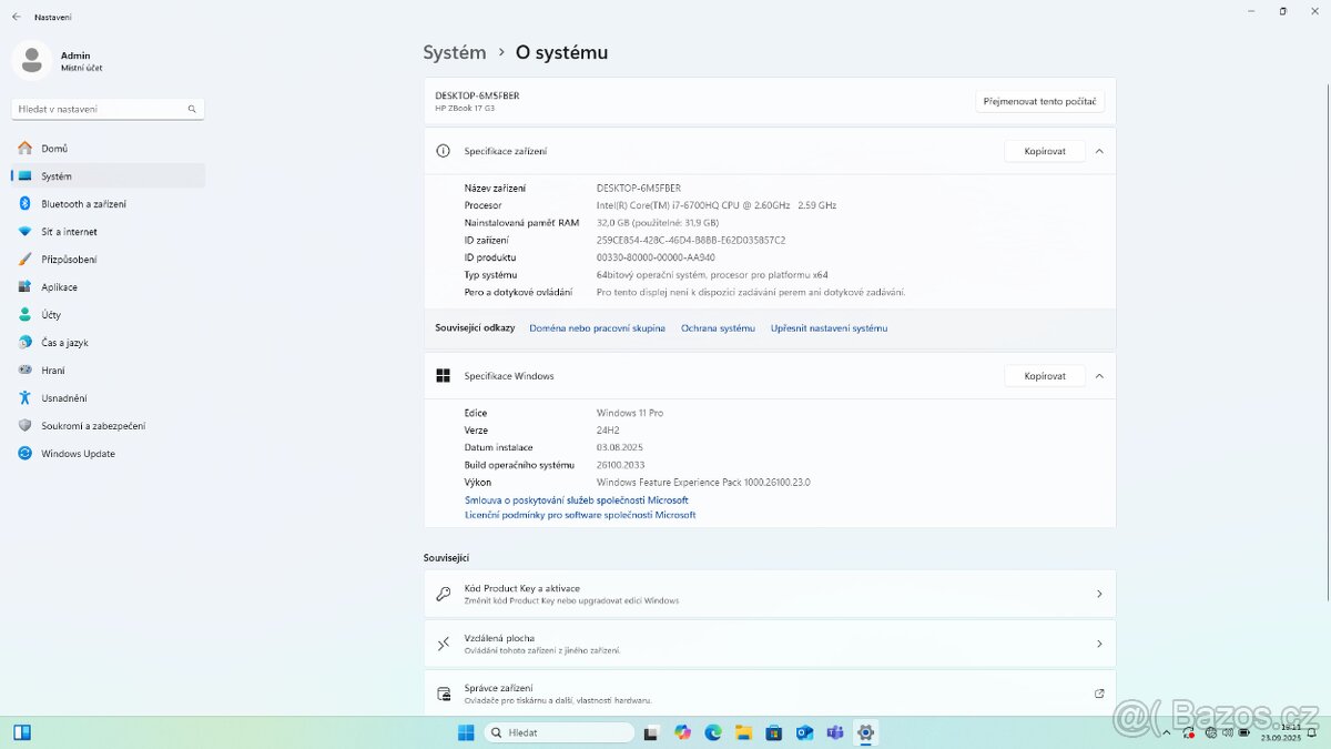 HP ZBook 17 G3 - i7/32GB/480GB SSD/NVIDIA Quadro NOVÁ BATERI - 5