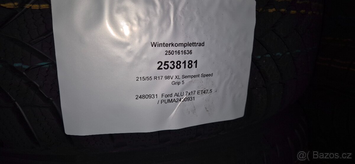 215/55 R17 Ford Puma – zimní sada Semperit Speed-Grip 5 (7Jx - 5