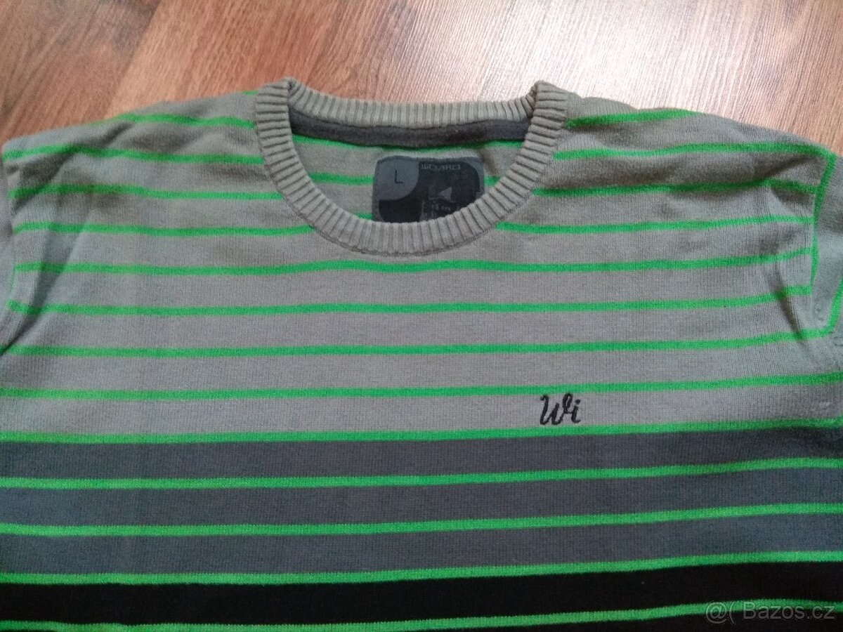 Nový pánský pruhovaný svetr Willard - L, bavlna - 5