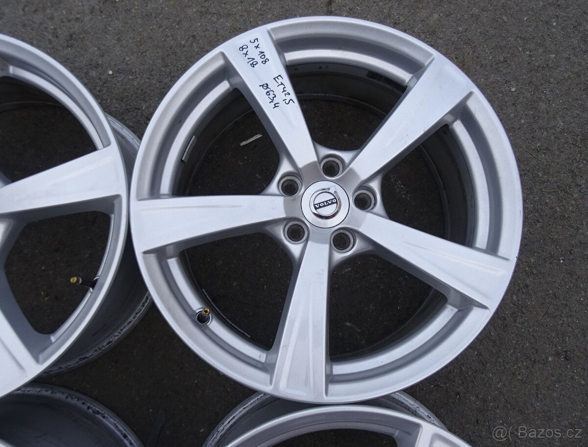 Alu disky originál Volvo, 18", 5x108, ET 42,5, šíře 8J - 5