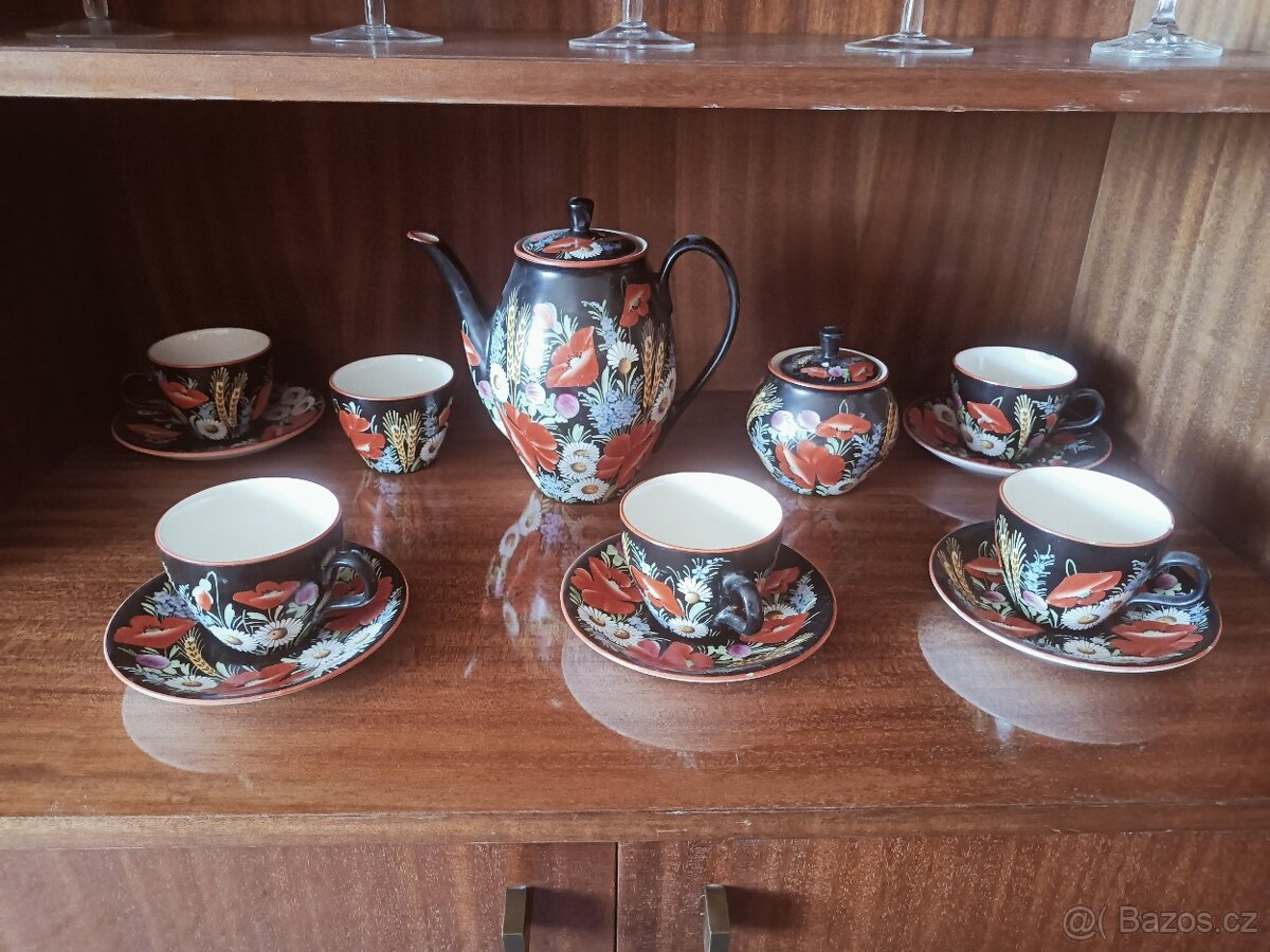 Chodská keramika bílá a černá po babičce - 5