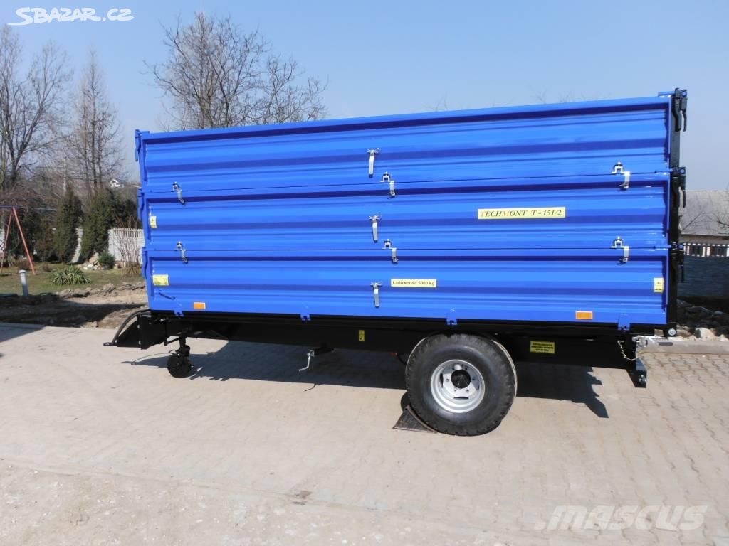 Třístranný sklápěci vlek, nosnost 5000 kg, na SPZ - 5
