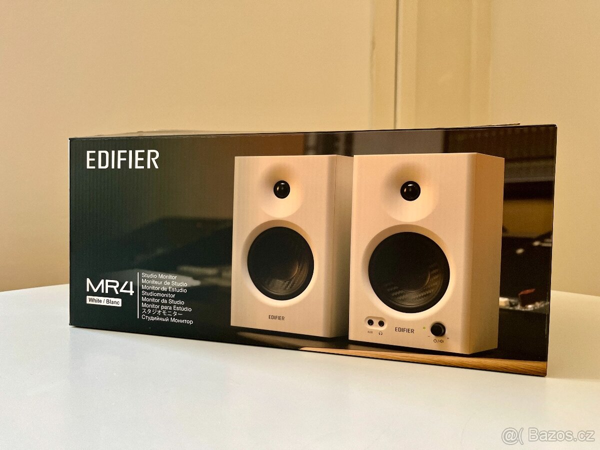 Edifier MR4 monitor speakers (white) with Kanto S4 stands - 5