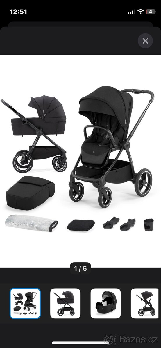 Kočárek Kinderkraft Select Nea 2v1 Premium Midnight Black - 5