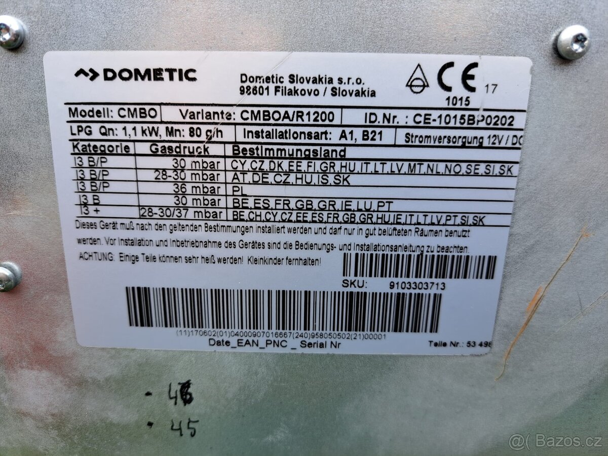 Plynová trouba Dometic CMBO-bydlík - 5