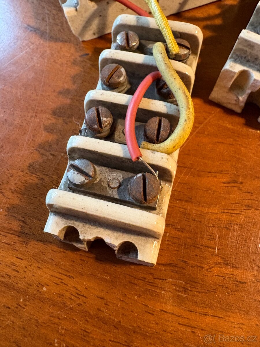 Keramické retro svorkovnice / lustr svorky - 5