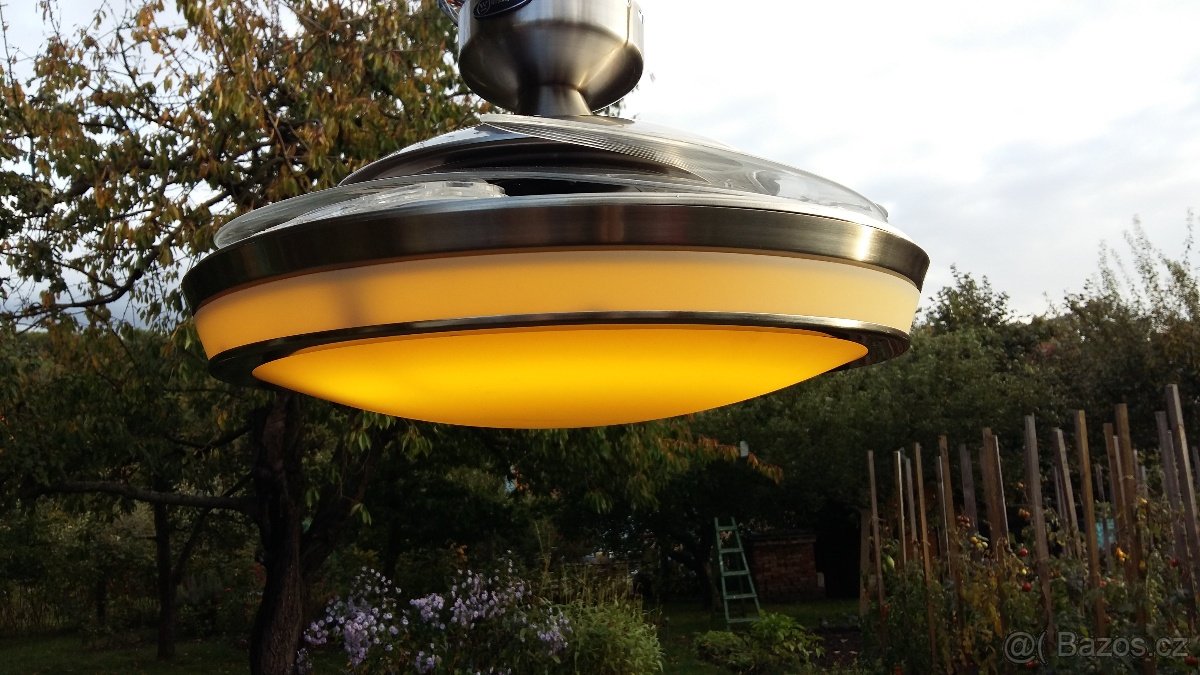 Stropní ventilátor s výsuv. lopatkami a svítidlem - 5