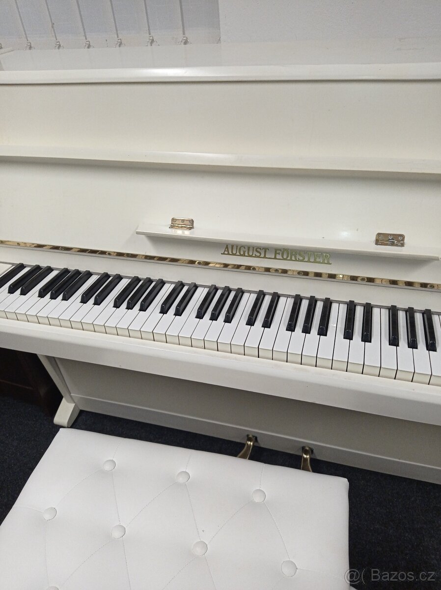 Piano, pianino, klavír bílý Petrof- Forster - 5