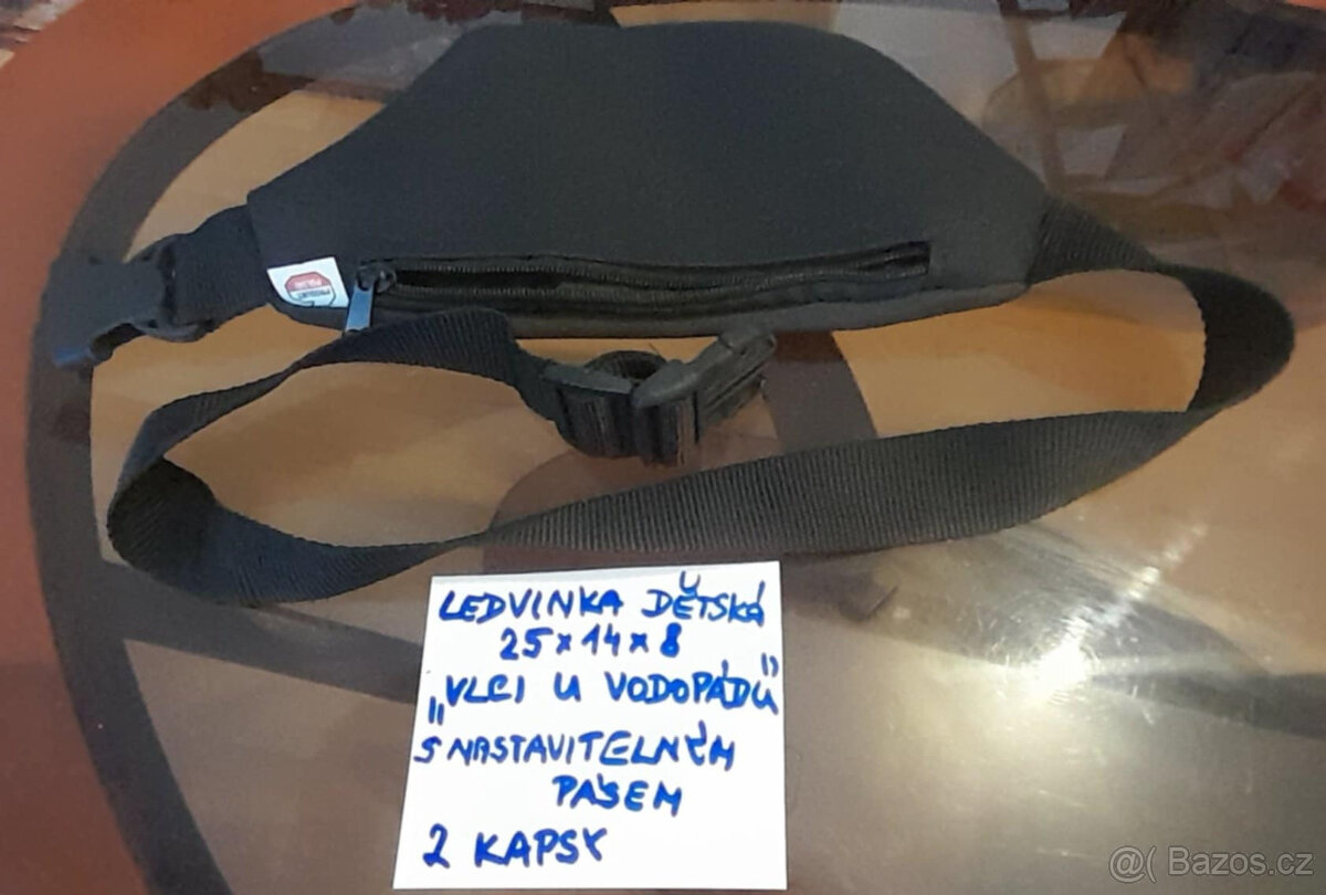 Ledvinka dětská "Vlci u vodopádu", 2 kapsy, NOVÁ - 5