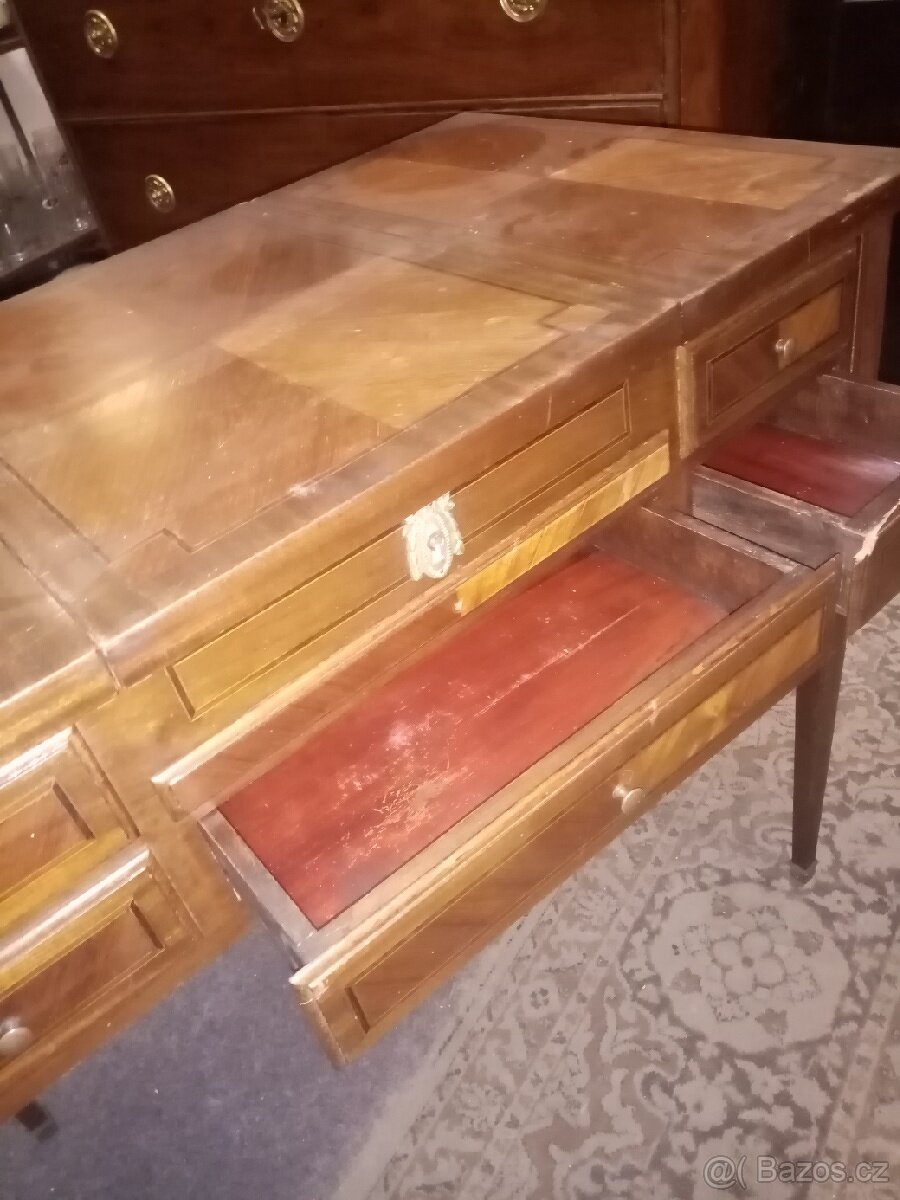 Starožitná toaletka dýhovaná mahagon - 5