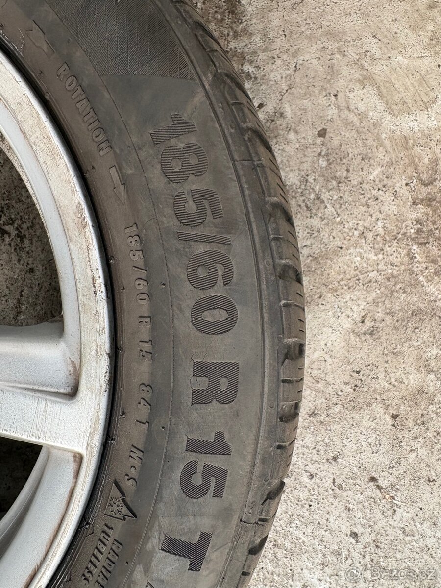 Alu kola škoda fabia 3. 185/60/15. Zimní pneu - 5