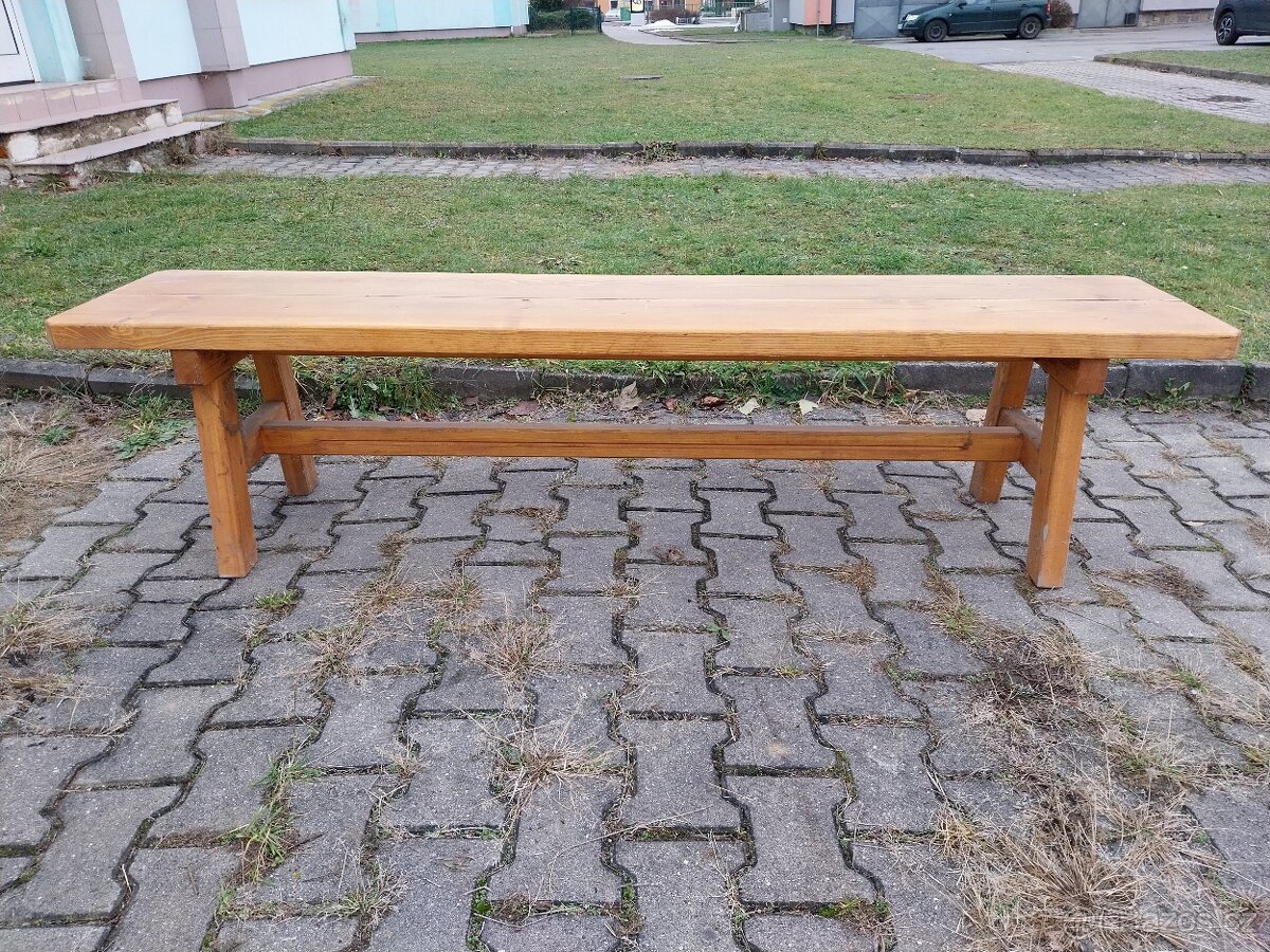 Dřevěná pevná lavice - 5