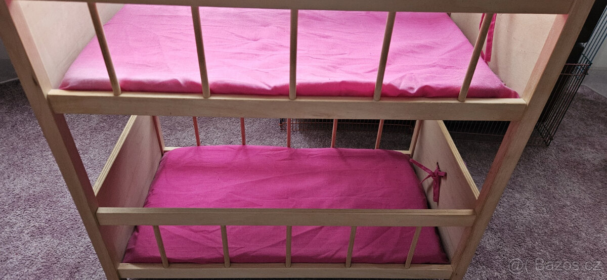 Dětská palanda, dvoupatrová postýlka pro panenky - 5