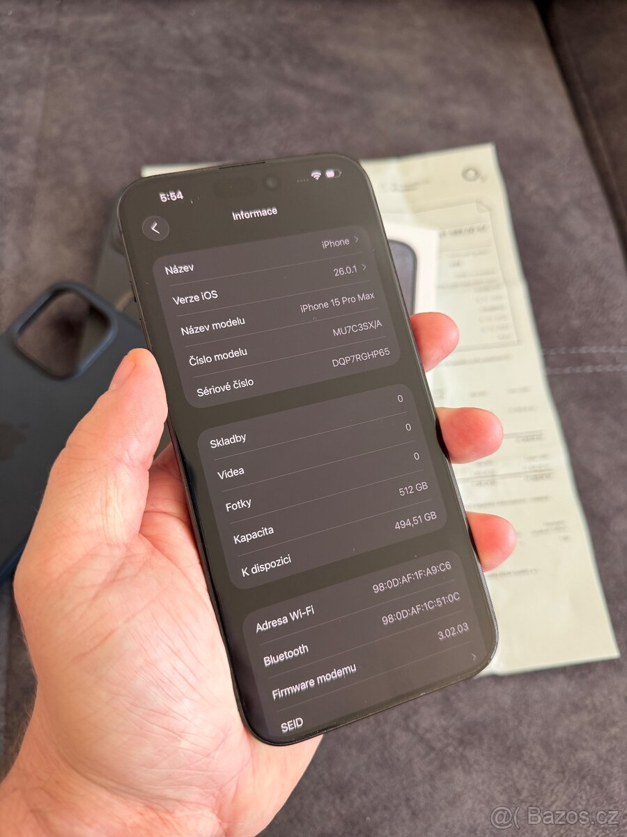 Apple iPhone 15 Pro Max 512GB black titanium - černý,87% Bat - 5