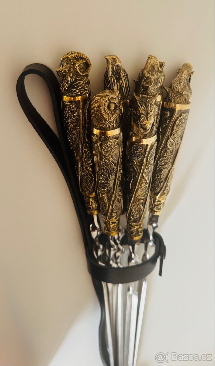 Dárková sada 6 jehel na špízy s bronzovými rukojeťmi - 5