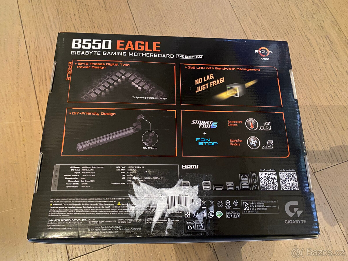 Nový Gigabyte B550 Eagle + AMD Ryzen 5 5500 - plná záruka - 5