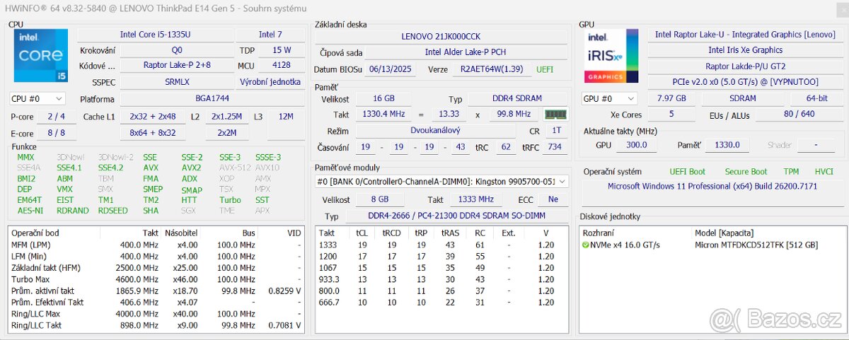 💻 Lenovo ThinkPad E14 G5 – Výkon, nový displej, záruka - 5