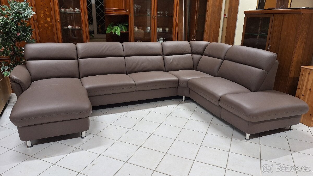 Kožená sedací souprava ve tvaru U - 5