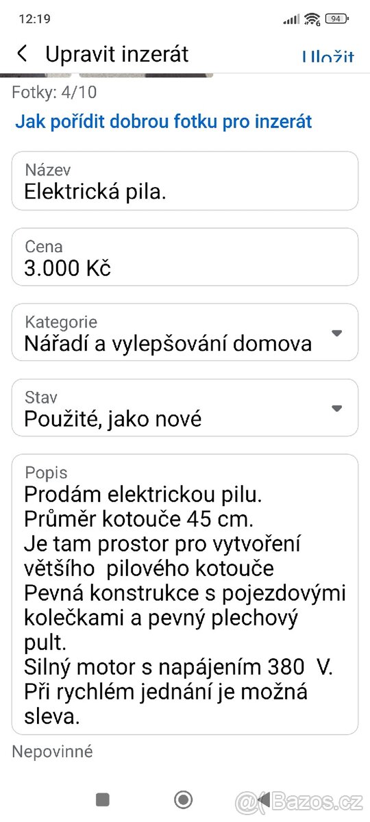 Elektrická okružní pila - 5