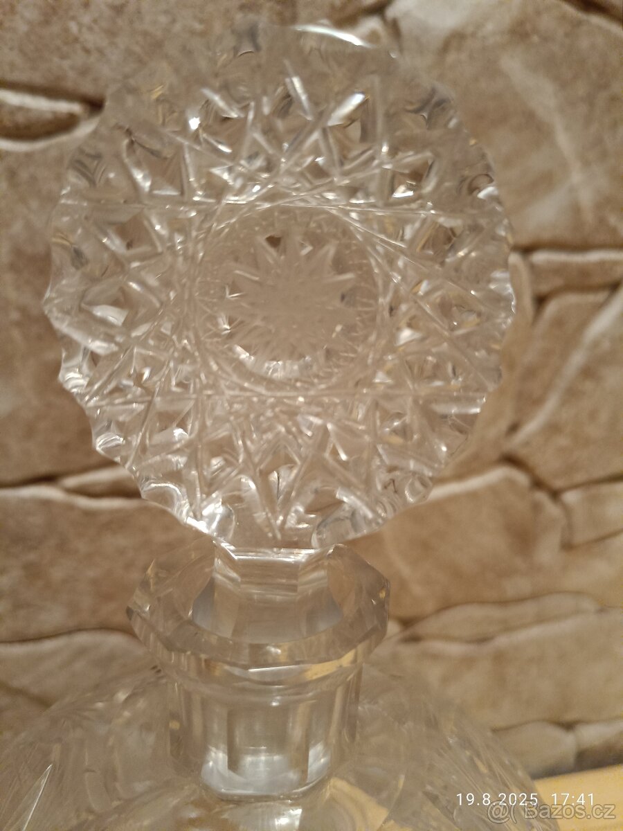 Prodám BROUŠENOU KŘIŠŤÁL. KARAFU NA ALKOHOL - 5