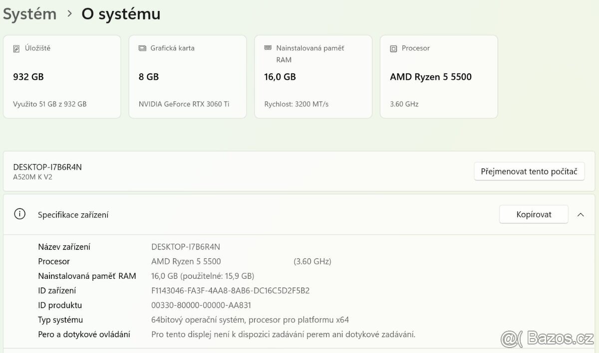 ✅Herní PC-RYZEN 5 5500,RTX 3060Ti- - 5