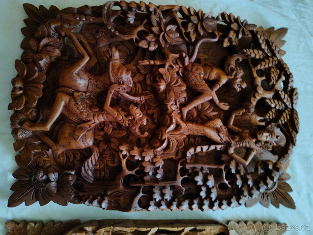 3 Balijské 3D obrazy dedina Mas - 5