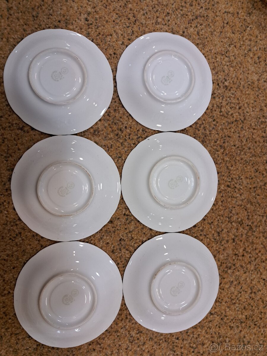 Luxusní porcelánová sada ČSSR – 6+6+mlékovka+cukřenka - 5
