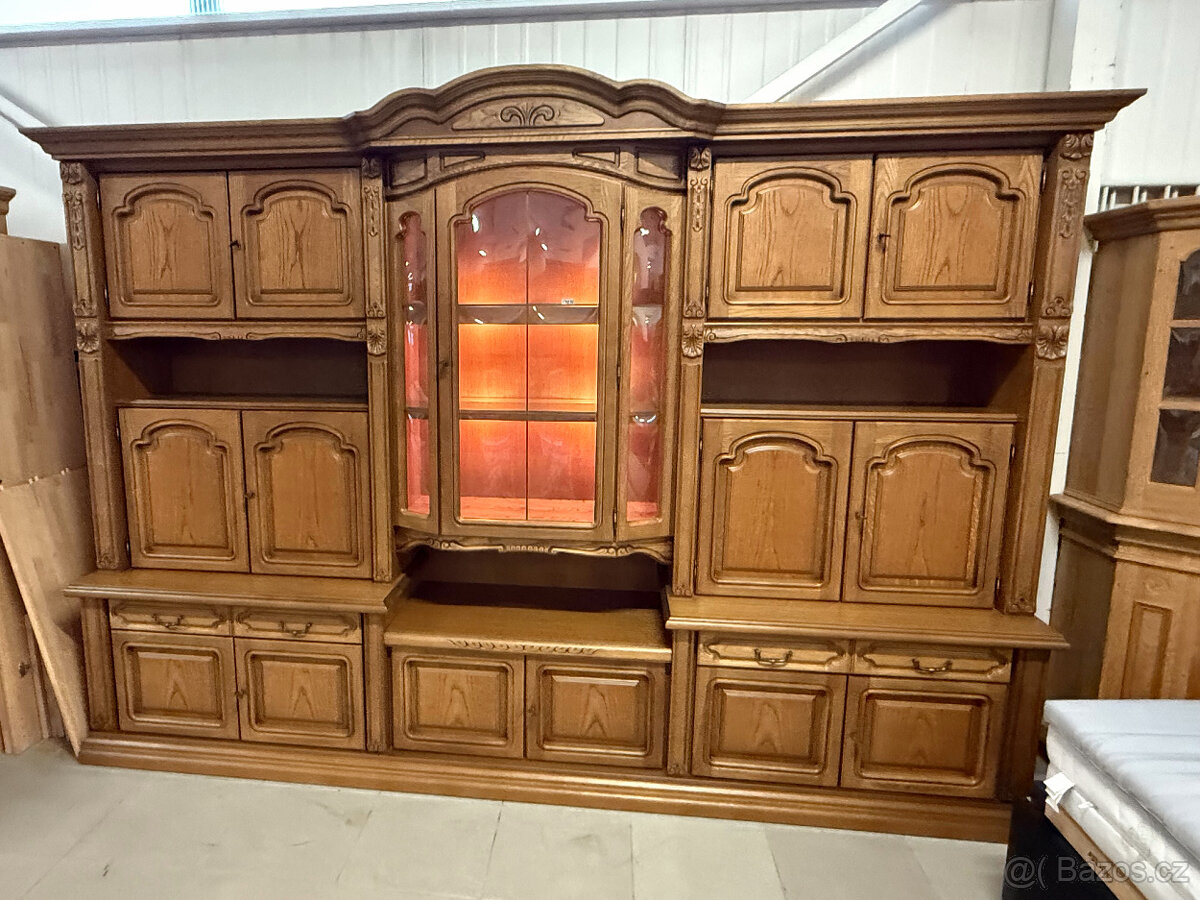 Dubová rustikální obývací stěna 325cm - 5