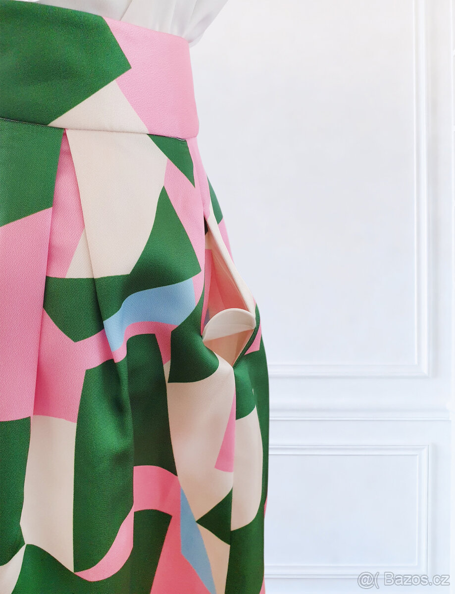 Potištěná sukně s kapsami - 5