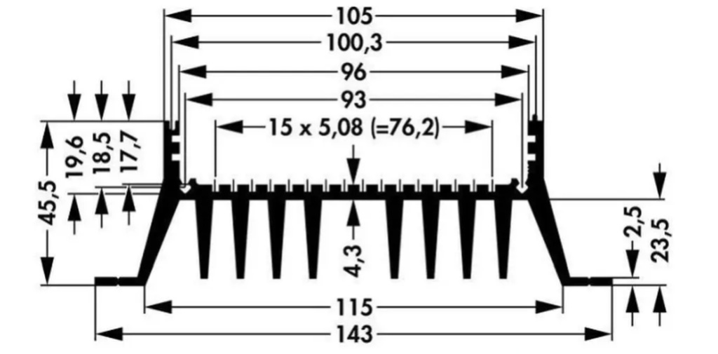 Přístrojový chladič žebrovaný hliníkový, nový - 5