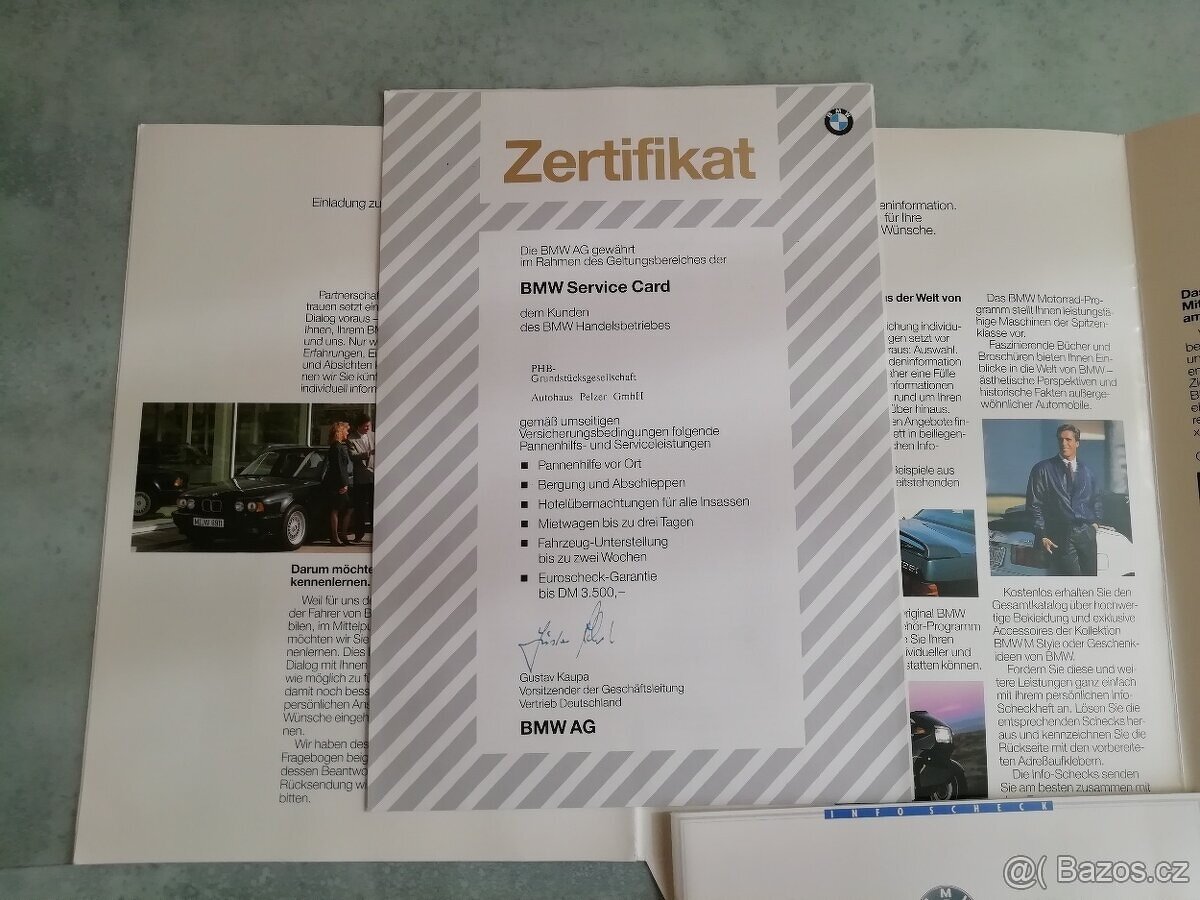 BMW E34 535i , E32 - Service Card - 5